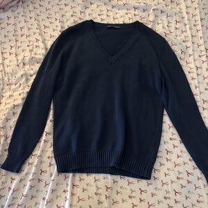 Brandy Melville Navy V-Neck Sweater
